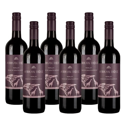 Case of 6 Afrikan Ridge Merlot 75cl Red Wine